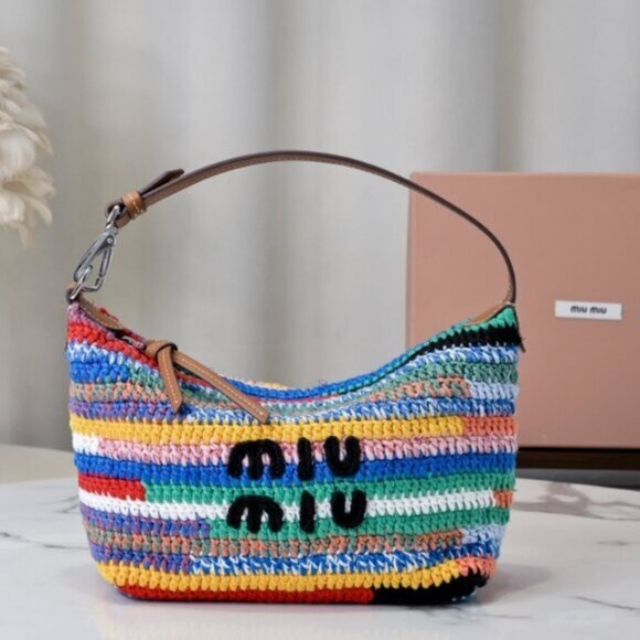 Miu Miu Handbags - Miu Miu Crochet Rainbow Pouch
